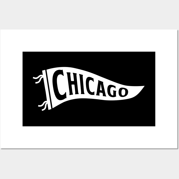 Chicago Pennant - Black Wall Art by KFig21